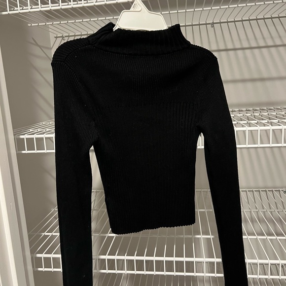 Say What? Black Ribbed Sweater - Picture 3 of 3